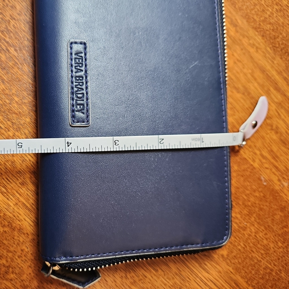 Vera Bradley Women's Dark Blue Leather Wallet Zippered - Picture 6 of 6